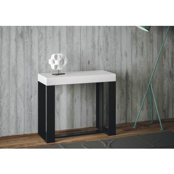 Futura console table with anthracite frame - Extendable console table 90x40/196 cm Futura Small White Ash with anthracite frame