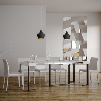 Futura console table with anthracite frame - Extendable console table 90x40/196 cm Futura Small White Ash with anthracite frame