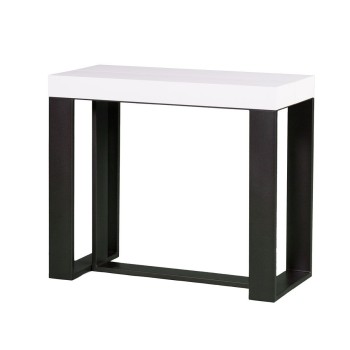 Futura console table with anthracite frame - Extendable console table 90x40/196 cm Futura Small White Ash with anthracite frame