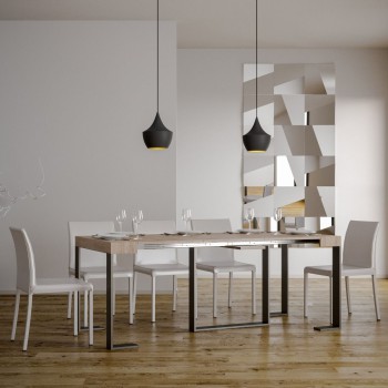 Futura console table with anthracite frame - Extendable console table 90x40/196 cm Futura Small White Ash with anthracite frame