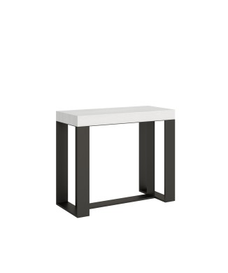 Futura console table with anthracite frame - Extendable console table 90x40/196 cm Futura Small White Ash with anthracite frame