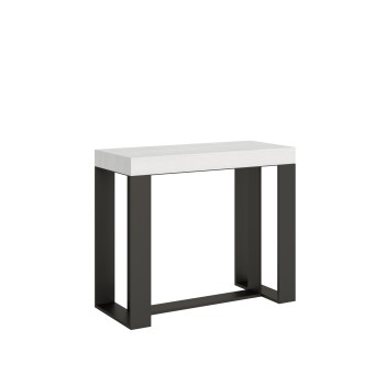 Futura console table with anthracite frame - Extendable console table 90x40/196 cm Futura Small White Ash with anthracite frame