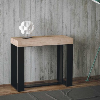 Futura console table with anthracite frame - Extendable console table 90x40/196 cm Futura Small Premium Natural Oak with anthracite frame