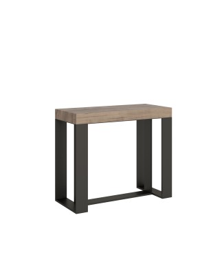 Futura console table with anthracite frame - Extendable console table 90x40/196 cm Futura Small Premium Natural Oak with anthracite frame