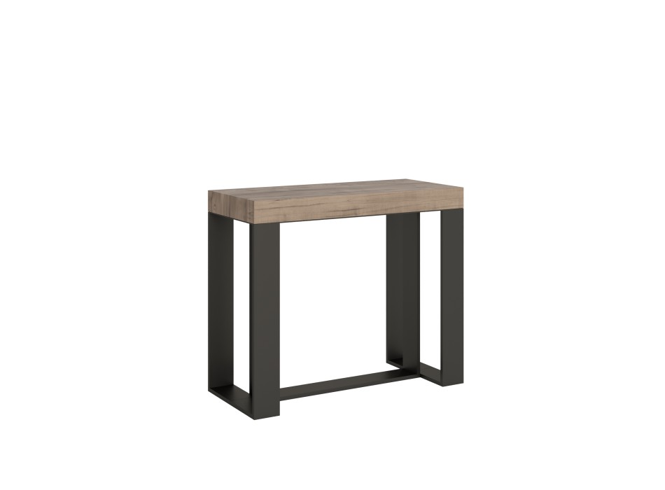 Futura console table with anthracite frame - Extendable console table 90x40/196 cm Futura Small Premium Natural Oak with anthracite frame