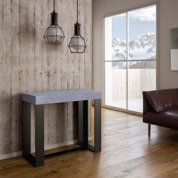Futura console table with anthracite frame - Extendable console table 90x40/300 cm Futura Premium Natural Oak with anthracite frame