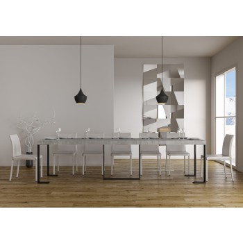 Futura console table with anthracite frame - Extendable console table 90x40/300 cm Futura Premium Natural Oak with anthracite frame