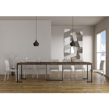 Futura console table with anthracite frame - Extendable console table 90x40/300 cm Futura Premium Natural Oak with anthracite frame