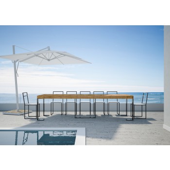 Futura console table with anthracite frame - Extendable console table 90x40/300 cm Futura Premium Natural Oak with anthracite frame