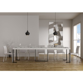 Futura console table with anthracite frame - Extendable console table 90x40/300 cm Futura Premium Natural Oak with anthracite frame