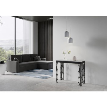 Ghibli Evolution console table with anthracite frame - Extendable console table 90x40/196 cm Ghibli Small Evolution White Ash with anthracite frame