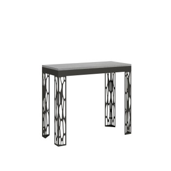 Ghibli Evolution console table with anthracite frame - Extendable console table 90x40/196 cm Ghibli Small Evolution White Ash with anthracite frame