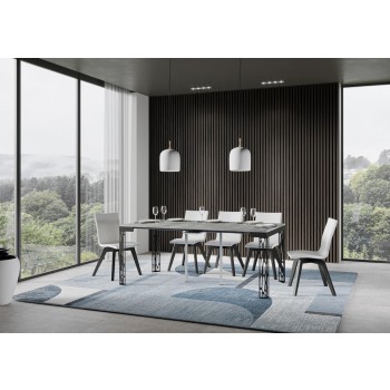 Ghibli Evolution console table with anthracite frame - Extendable console table 90x40/196 cm Ghibli Small Evolution White Ash with anthracite frame