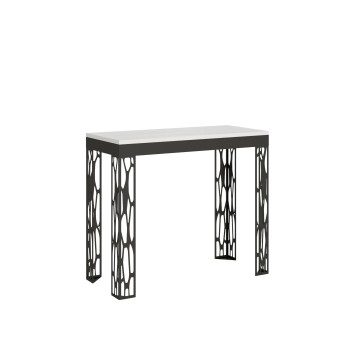 Ghibli Evolution console table with anthracite frame - Extendable console table 90x40/196 cm Ghibli Small Evolution White Ash with anthracite frame