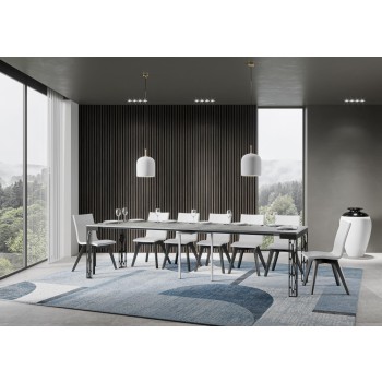 Ghibli Evolution console table with anthracite frame - Extendable console table 90x40/300 cm Ghibli Evolution White Ash with anthracite frame