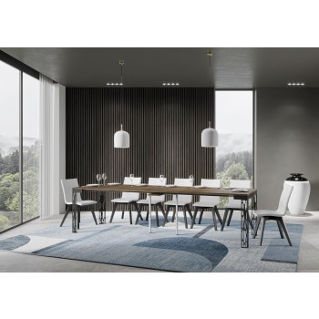 Ghibli Evolution console table with anthracite frame - Extendable console table 90x40/300 cm Ghibli Evolution White Ash with anthracite frame