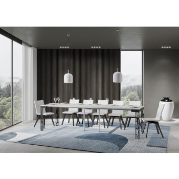 Ghibli Evolution console table with anthracite frame - Extendable console table 90x40/300 cm Ghibli Evolution White Ash with anthracite frame