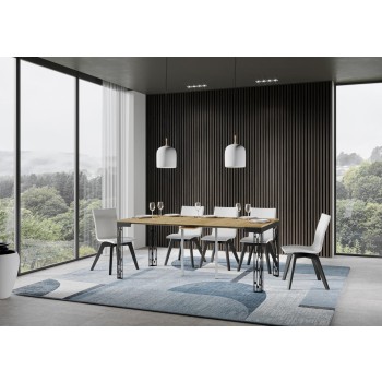 Ghibli Evolution console table with anthracite frame - Extendable console table 90x40/300 cm Ghibli Evolution White Ash with anthracite frame