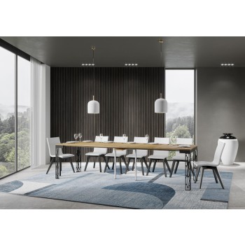 Ghibli Evolution console table with anthracite frame - Extendable console table 90x40/300 cm Ghibli Evolution White Ash with anthracite frame