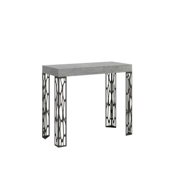 Ghibli console table with anthracite frame - Extendable console table 90x40/196 cm Ghibli Small White Ash with anthracite frame
