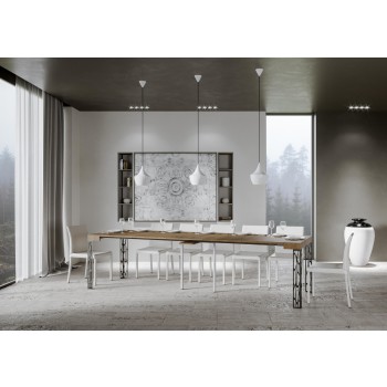 Ghibli console table with anthracite frame - Extendable console table 90x40/300 cm Ghibli White Ash with anthracite frame