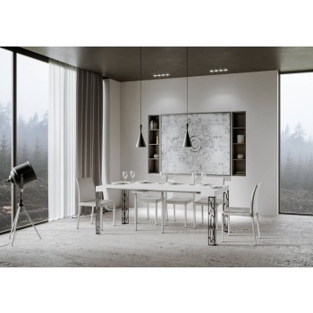 Ghibli console table with anthracite frame - Extendable console table 90x40/300 cm Ghibli White Ash with anthracite frame