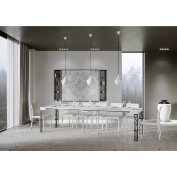 Ghibli console table with anthracite frame - Extendable console table 90x40/300 cm Ghibli White Ash with anthracite frame