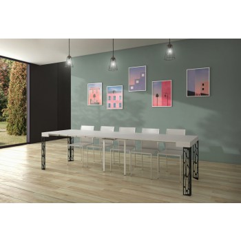 Ghibli console table with anthracite frame - Extendable console table 90x40/300 cm Ghibli White Ash with anthracite frame