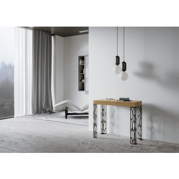 Ghibli console table with anthracite frame - Extendable console table 90x40/300 cm Ghibli White Ash with anthracite frame