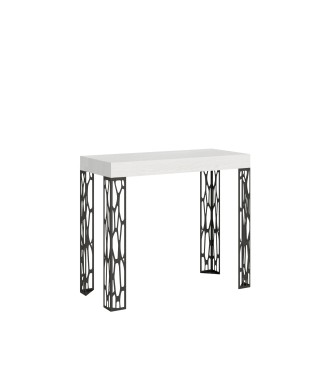 Ghibli console table with anthracite frame - Extendable console table 90x40/300 cm Ghibli White Ash with anthracite frame
