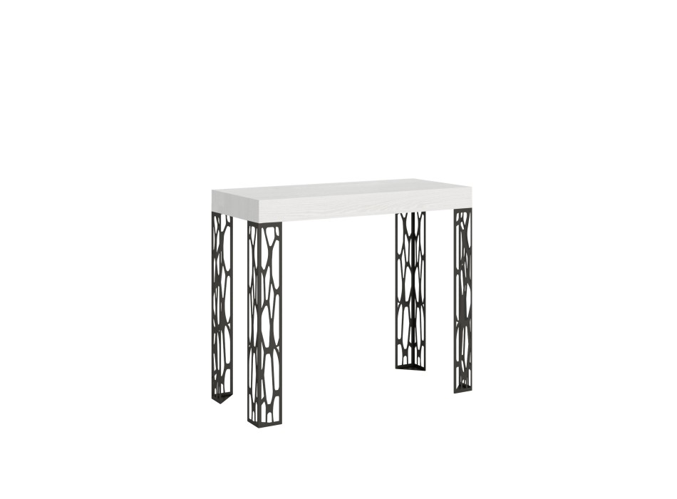 Ghibli console table with anthracite frame - Extendable console table 90x40/300 cm Ghibli White Ash with anthracite frame