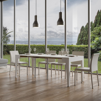 Isotta Console Table - Extendable Console Table 90x42/302 cm Isotta White Ash