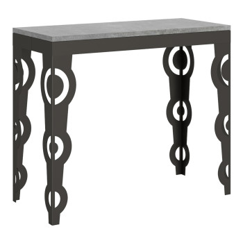 Karamay Evolution console table with anthracite legs and frame - Karamay Small Evolution extendable console table 90x40/196 cm with anthracite frame and legs