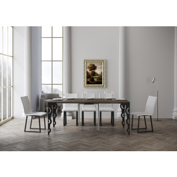 Karamay Evolution console table with anthracite legs and frame - Karamay Small Evolution extendable console table 90x40/196 cm with anthracite frame and legs