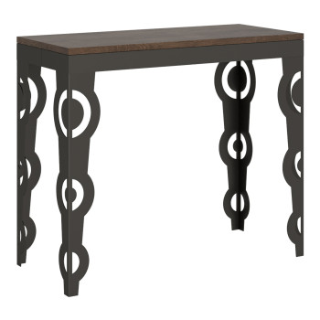 Karamay Evolution console table with anthracite legs and frame - Karamay Small Evolution extendable console table 90x40/196 cm with anthracite frame and legs