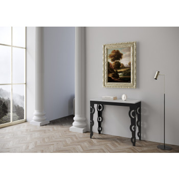 Karamay Evolution console table with anthracite legs and frame - Karamay Small Evolution extendable console table 90x40/196 cm with anthracite frame and legs