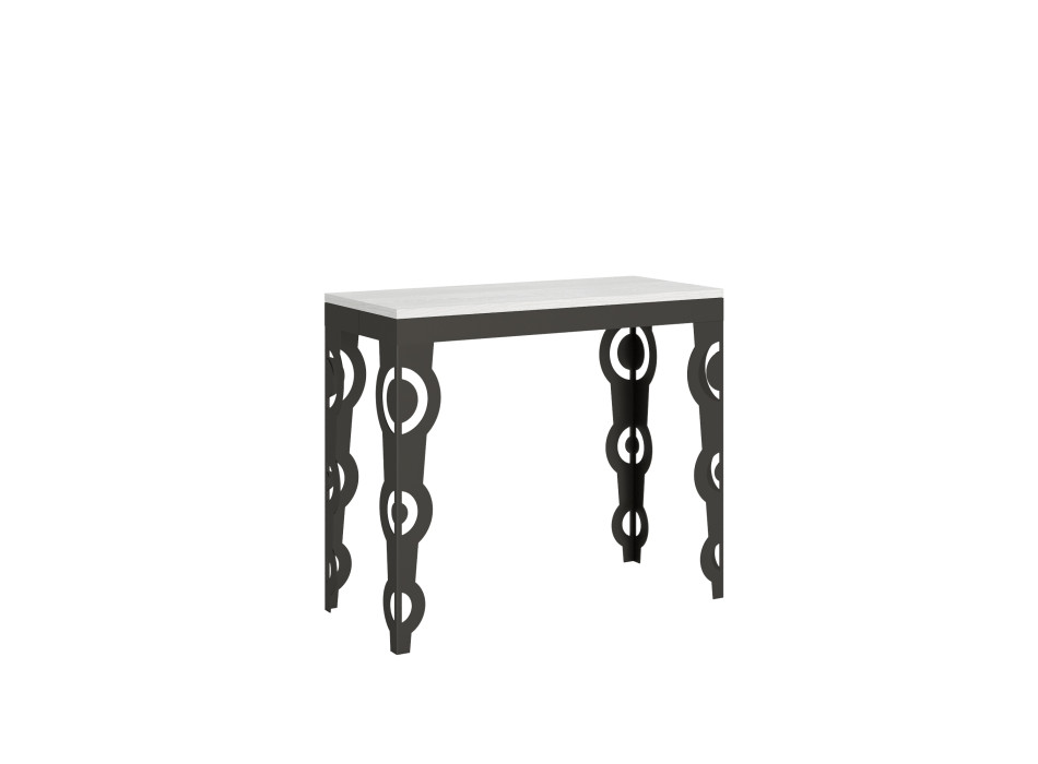 Karamay Evolution console table with anthracite legs and frame - Karamay Small Evolution extendable console table 90x40/196 cm with anthracite frame and legs
