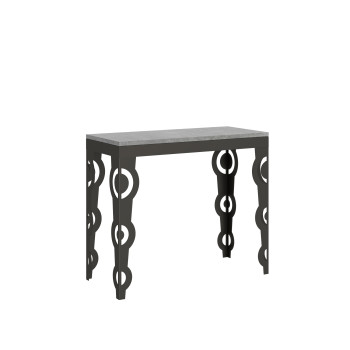 Karamay Evolution console table with anthracite legs and frame - Karamay Evolution extendable console table 90x40/300 cm with white ash frame and anthracite legs