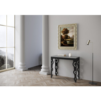 Karamay Evolution console table with anthracite legs and frame - Karamay Evolution extendable console table 90x40/300 cm with white ash frame and anthracite legs