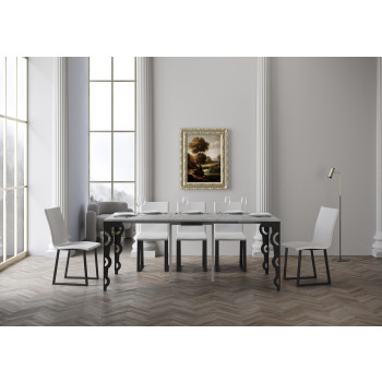 Karamay Evolution console table with anthracite legs and frame - Karamay Evolution extendable console table 90x40/300 cm with white ash wood frame and anthracite legs