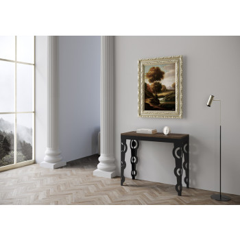 Karamay Evolution console table with anthracite legs and frame - Karamay Evolution extendable console table 90x40/300 cm with white ash frame and anthracite legs