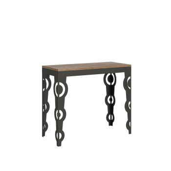 Karamay Evolution console table with anthracite legs and frame - Karamay Evolution extendable console table 90x40/300 cm with white ash frame and anthracite legs