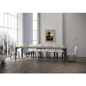 Karamay Evolution console table with anthracite legs and frame - Karamay Evolution extendable console table 90x40/300 cm with white ash frame and anthracite legs