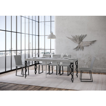 Karamay Premium console table with anthracite legs - Karamay Premium extendable console table 90x40/300 cm with white ash wood and anthracite legs