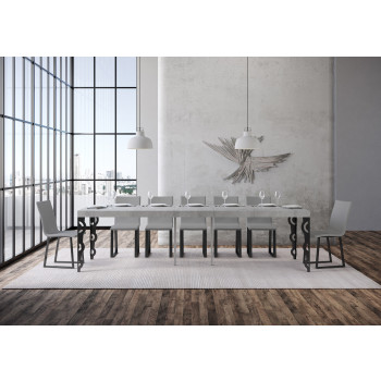 Karamay Premium console table with anthracite legs - Karamay Premium extendable console table 90x40/300 cm with white ash wood and anthracite legs