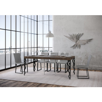 Karamay Premium console table with anthracite legs - Karamay Premium extendable console table 90x40/300 cm, white ash, anthracite legs