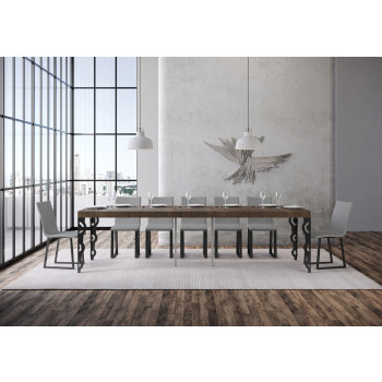 Karamay Premium console table with anthracite legs - Karamay Premium extendable console table 90x40/300 cm with white ash wood and anthracite legs