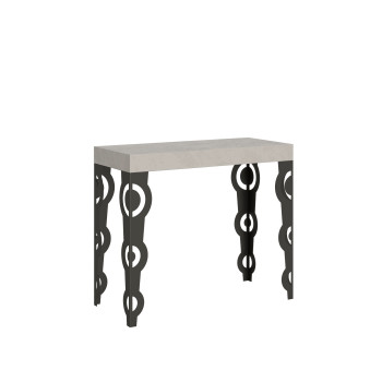 Karamay Premium console table with anthracite legs - Karamay Premium extendable console table 90x40/300 cm, white ash, anthracite legs