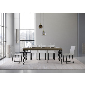 Karamay Premium console table with anthracite legs - Karamay Premium extendable console table 90x40/300 cm with white ash wood and anthracite legs