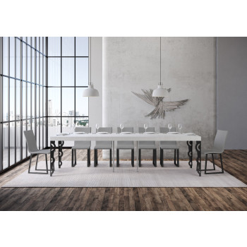 Karamay Premium console table with anthracite legs - Karamay Premium extendable console table 90x40/300 cm with white ash wood and anthracite legs